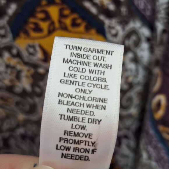 Cato Woman 26/28W Pullover V Neck Tunic Top‎ Brown Multi Bell Sleeves Crochet - Picture 9 of 9